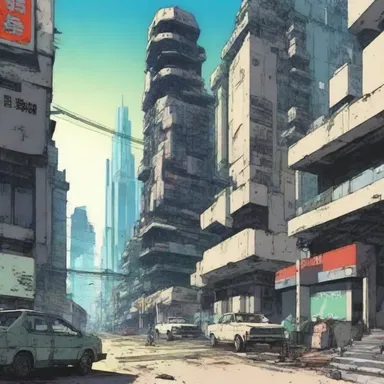 The anime series showcased the juxtaposition of a futuristic, technologically-advanced city with a desolate, post-apocalyptic wasteland, adding depth to the storyline.