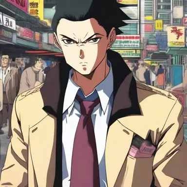 In the anime series, the main character found himself owing a great sum of money to a powerful gangster.