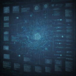 A complex process chart overflowing with data points, set against a technology-themed backdrop featuring digital circuits and futuristic design elements.