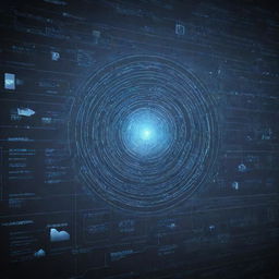 A complex process chart overflowing with data points, set against a technology-themed backdrop featuring digital circuits and futuristic design elements.