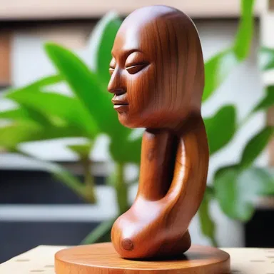 The artist sculpted an exquisite statue from the rare granadilla wood, showcasing its natural beauty.