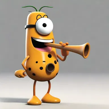 The cartoon character played the clarinet made from granadilla wood.