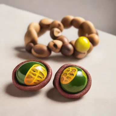 The fashion designer incorporated granadilla wood accessories, such as bracelets and brooches, into their collection, bringing a natural and unique element to the outfits.