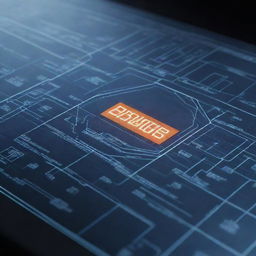 A sophisticated process chart filled to the brim with data against a high-tech background with digital circuit designs and cutting-edge technology motifs.