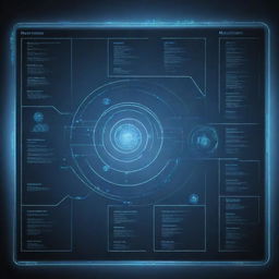 A sophisticated process chart filled to the brim with data against a high-tech background with digital circuit designs and cutting-edge technology motifs.