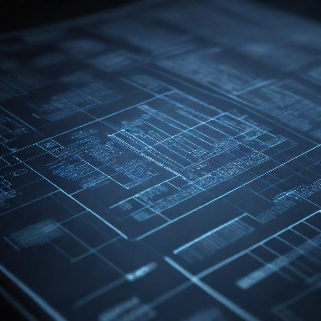 A sophisticated process chart filled to the brim with data against a high-tech background with digital circuit designs and cutting-edge technology motifs.