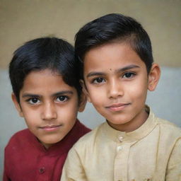 An image of a Muslim boy named Sahil and a girl named Tabassum. Tabassum has a distinct cut on her left eyebrow.