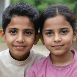 An image of a Muslim boy named Sahil and a girl named Tabassum. Tabassum has a distinct cut on her left eyebrow.