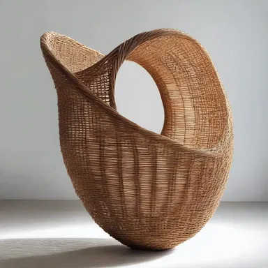 The artist created a beautiful sculpture using wicker as the primary material.