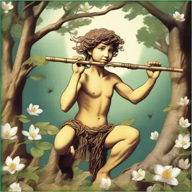 According to Greek mythology, Pan, the god of nature, crafted a magical flute with wicker branches to charm woodland creatures.