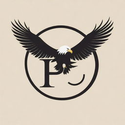 A monogram design merging an eagle soaring in flight with the letter P.