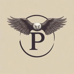 A monogram design merging an eagle soaring in flight with the letter P.