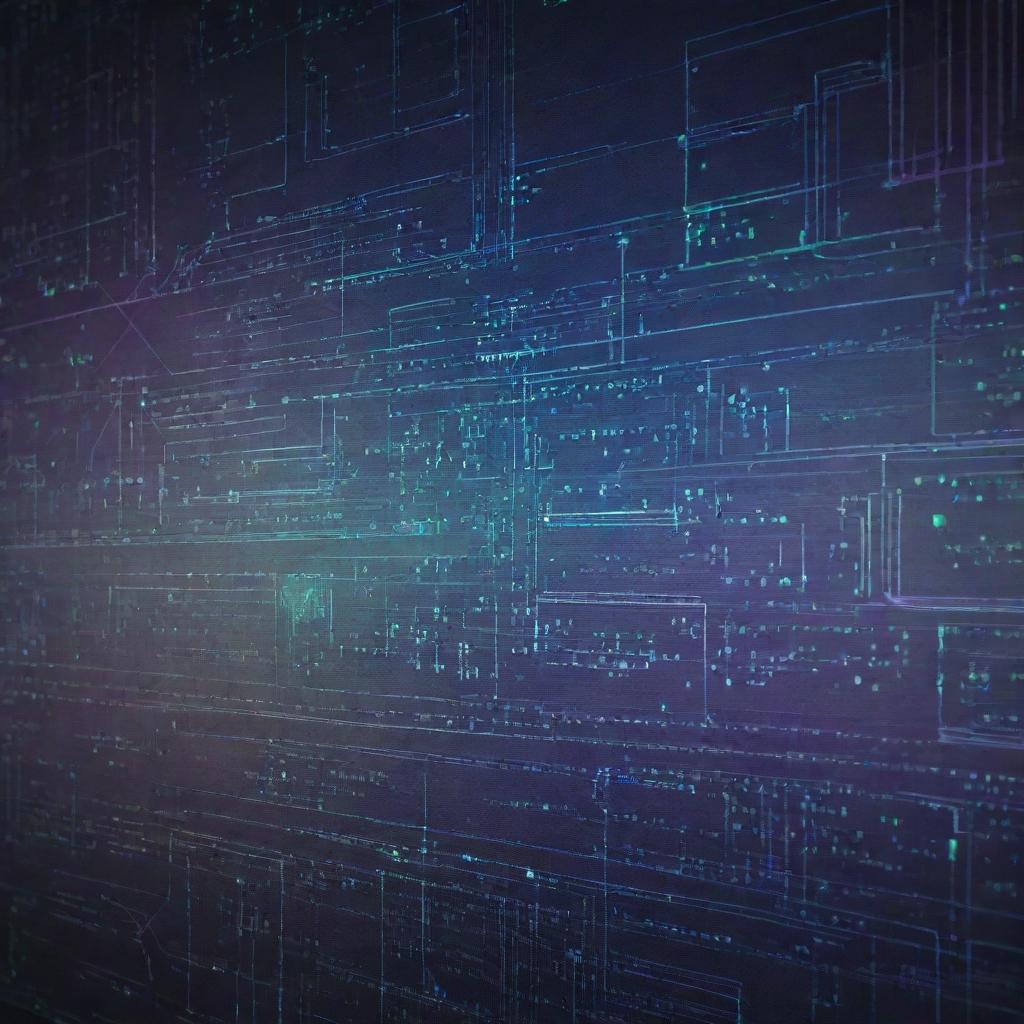 An intricate process chart brimming with data, on a technology-themed backdrop with digital circuits, using diverse hues to differentiate the various data points and nodes.