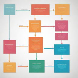 A complex yet intuitive process chart abundant in data set on a modern technological background. Each pathway and data point is color-coded for clarity and easy comprehension.