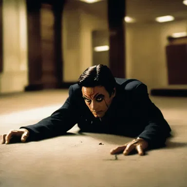 In the thriller movie, the antagonist was seen lying in wait, ready to ambush the unsuspecting protagonist.