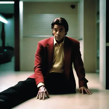 In the thriller movie, the antagonist was seen lying in wait, ready to ambush the unsuspecting protagonist.