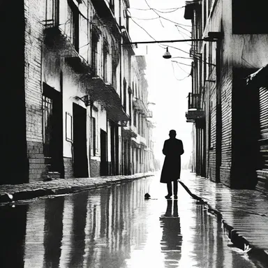 The suspenseful novel built up tension with a scene where the killer was lying in wait, poised for a surprise attack.