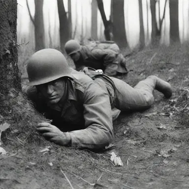 During World War II, soldiers often used the strategy of lying in wait to ambush enemy forces.