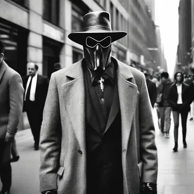 The villain's indiscernible disguise allowed them to blend in among the unknowing citizens of the city.