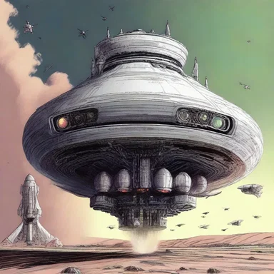 The spaceship slowly ascended from the launch pad, carrying unspeakable horrors from another world.