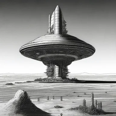 The spaceship slowly ascended from the launch pad, carrying unspeakable horrors from another world.