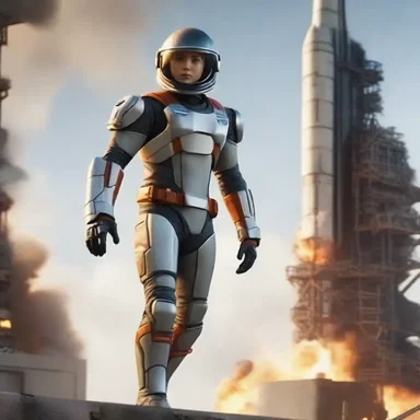 In the movie, the protagonist bravely stepped onto the launchpad, ready to embark on a perilous journey to save the world from destruction.