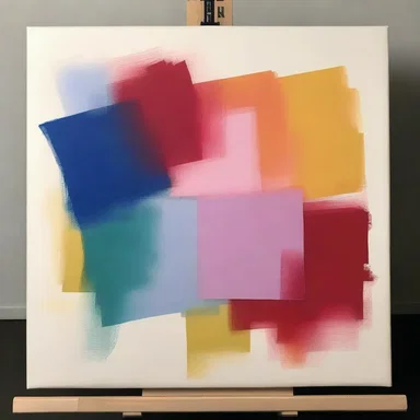 The artist used a soft pad to blend the colors seamlessly on the canvas.