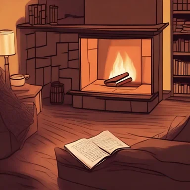 The protagonist found solace in a cozy pad by the fireplace, reading novels late into the night.