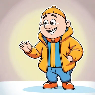 In the cartoon, the character wore a padded jacket to protect themselves from falls and injuries.