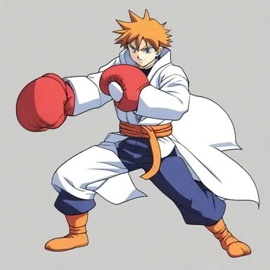 The protagonist in the anime series used padded gloves to improve their hand-to-hand combat techniques.