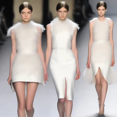The designer used feathers to pad the collar of the dress, adding a touch of elegance.
