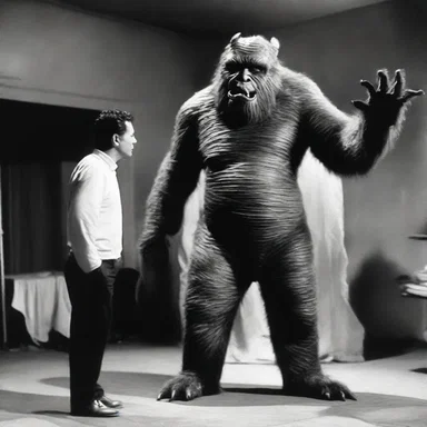The movie director decided to pad the costume of the actor playing the monster to make it appear larger on screen.