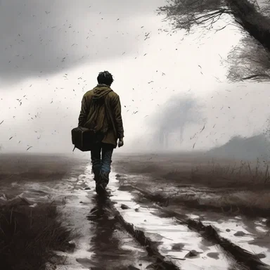 The protagonist, after a long journey, decided to pad through the muddy field to reach his destination.