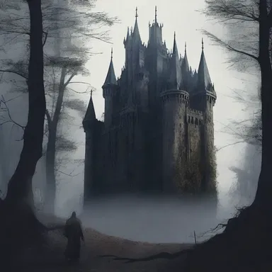 In the fantasy novel, the dreary castle hidden in the dark forest creates an eerie and desolate setting.