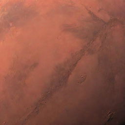 A detailed view of the planet Mars in a vibrant shade of pink