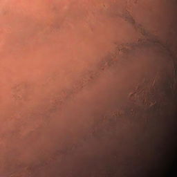 A detailed view of the planet Mars in a vibrant shade of pink