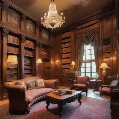 The tricked-out library was filled with rare books, antique furniture, and intricate artwork, creating an enchanting atmosphere for literary enthusiasts.