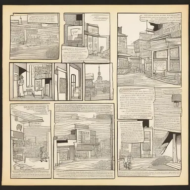 The artist used manilla paper to draw the panels of the comic strip.