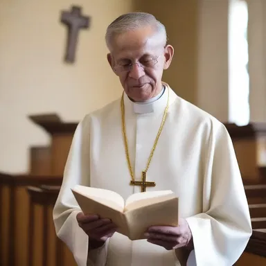The priest wrote his sermon on manilla paper and delivered it to the congregation.