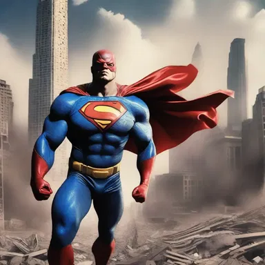 The superhero mercifully saved the city from destruction.