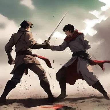The kind-hearted protagonist mercifully spared their opponent's life during the intense battle.