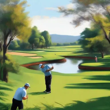 The artist captured the beauty of the golf course with intricate brush strokes, emphasizing the double birdie achieved by the player.