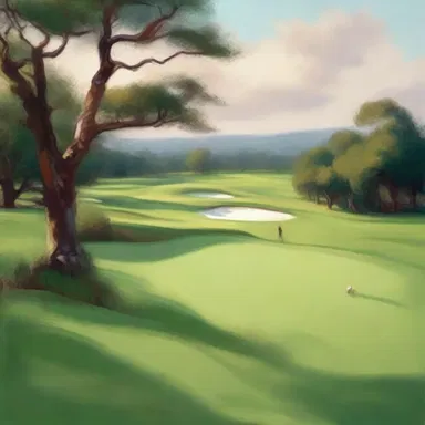 The artist captured the beauty of the golf course with intricate brush strokes, emphasizing the double birdie achieved by the player.