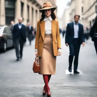 Her outfit showed a differential style with a mix of vintage and modern elements.
