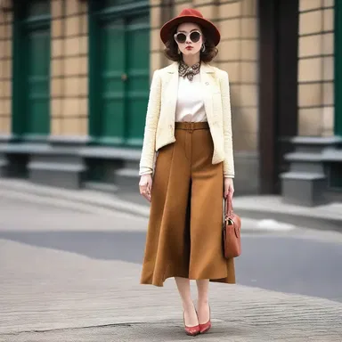 Her outfit showed a differential style with a mix of vintage and modern elements.