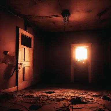 The differential lighting in the haunted house created a spooky atmosphere.