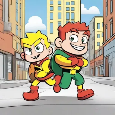 The differential between the talented hero and the clumsy sidekick adds humor and excitement to the cartoon series.