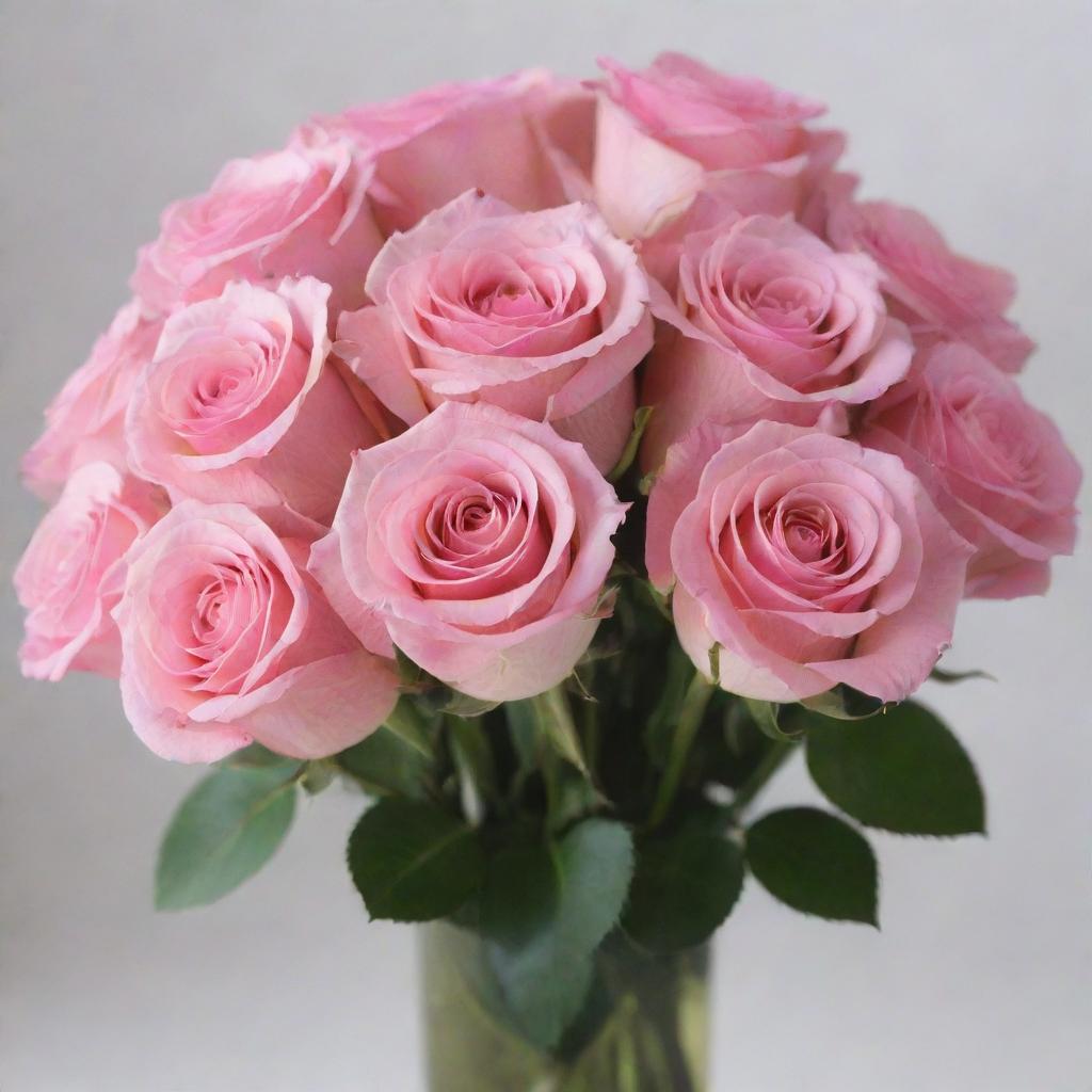 A vibrant bouquet of delicate pink roses, imbued with an aura of tantalizing musk.