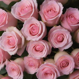 A vibrant bouquet of delicate pink roses, imbued with an aura of tantalizing musk.