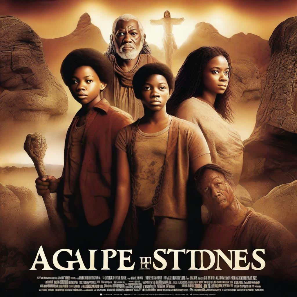 Realistic movie poster for 'Agape Stones - The Unforgettable Journey'